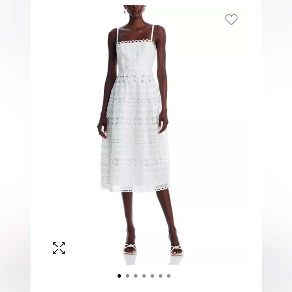 AQUA Lace Inset Midi Dress